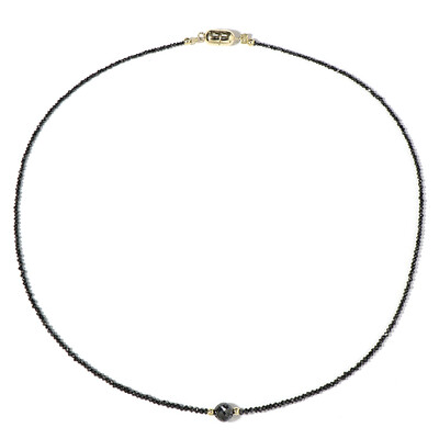 Schwarzer Diamant-Goldhalskette (Adela Gold)