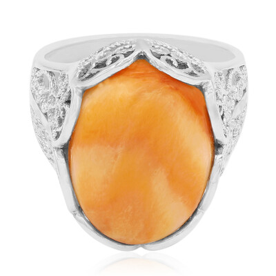Orange Stachelauster-Silberring