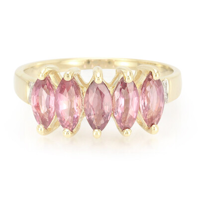 Nicht erhitzter Padparadscha-Saphir-Goldring