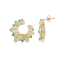 Neonblauer Apatit-Goldohrringe (Ornaments by de Melo)