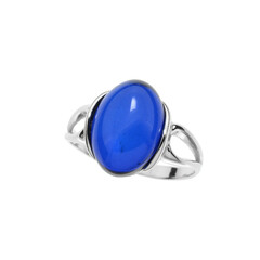 Blauer Kolumbianischer Bernstein-Silberring