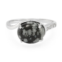 Schneeflocken-Obsidian-Silberring