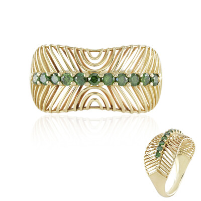 Grüner I2 Brillant-Goldring (Ornaments by de Melo)