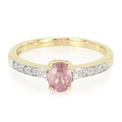 Nicht erhitzter Padparadscha-Saphir-Goldring