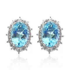 Himmelblauer Topas-Silberohrringe (Dallas Prince Designs)
