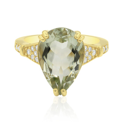 Grüner Amethyst-Silberring