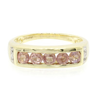 Nicht erhitzter Padparadscha-Saphir-Goldring