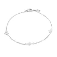 Weißer Saphir-Silberarmband
