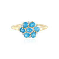 Neonblauer Apatit-Silberring
