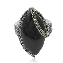 Onyx-Silberring