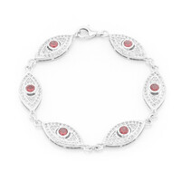 Lindi-Granat-Silberarmband