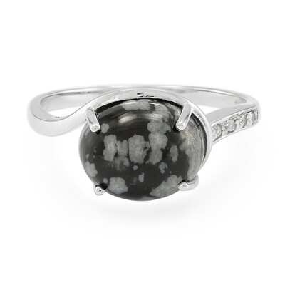 Schneeflocken-Obsidian-Silberring