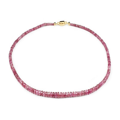 Pinkfarbener Turmalin-Goldhalskette