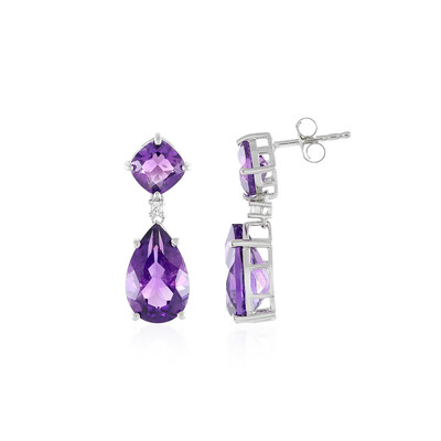 Sibirischer Amethyst-Silberohrringe