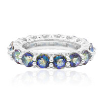 Blauer Mystik-Quarz-Silberring