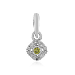 Gelber I2 Diamant-Silberanhänger
