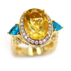 Gelber Fluorit-Silberring (Dallas Prince Designs)