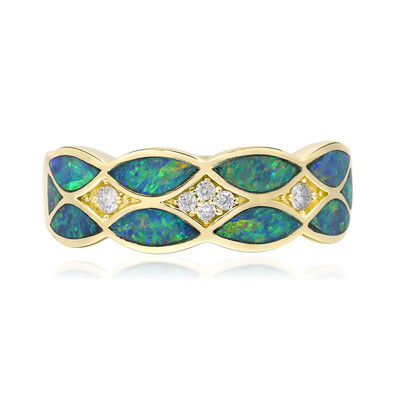 Lightning Ridge-Schwarzer Opal-Goldring (CIRARI)