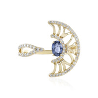 Nicht erhitzter Blauer Ceylon-Saphir-Goldring