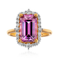 Pinkfarbener Diaspor-Goldring (AMAYANI)