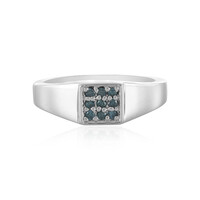 Blauer I3 Diamant-Silberring
