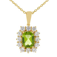 Peridot-Silberhalskette