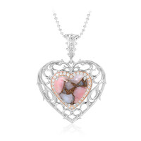 Pinkfarbener Opal-Mosaik-Silberhalskette (Dallas Prince Designs)