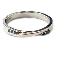 Blauer Diamant-Silberring