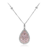 Pinkfarbener I1 Diamant-Goldhalskette (CIRARI)