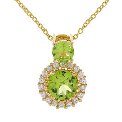 Peridot-Silberhalskette