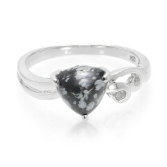 Schneeflocken-Obsidian-Silberring