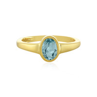 Himmelblauer Topas-Herren-Silberring