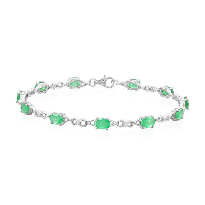 Sambia-Smaragd-Silberarmband