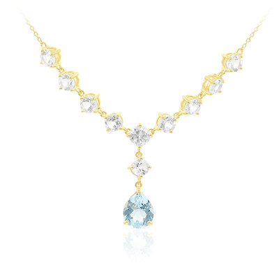 Himmelblauer Topas-Silbercollier