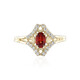 Abendroter Saphir-Goldring