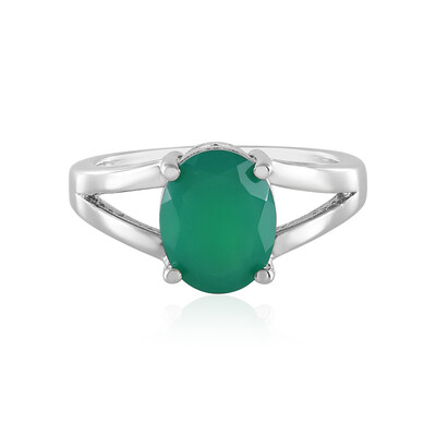 Grüner Onyx-Silberring