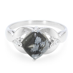 Schneeflocken-Obsidian-Silberring