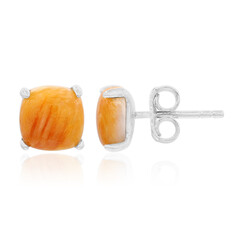 Orange Stachelauster-Silberohrringe