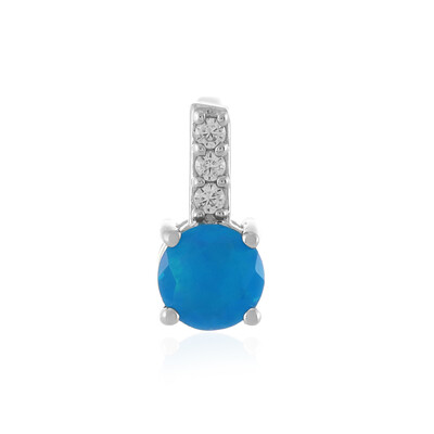 Äthiopischer Blauer Opal-Silberanhänger