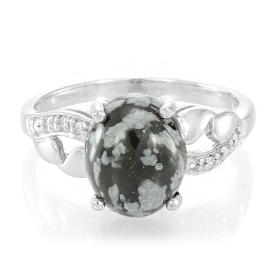 Schneeflocken-Obsidian-Silberring