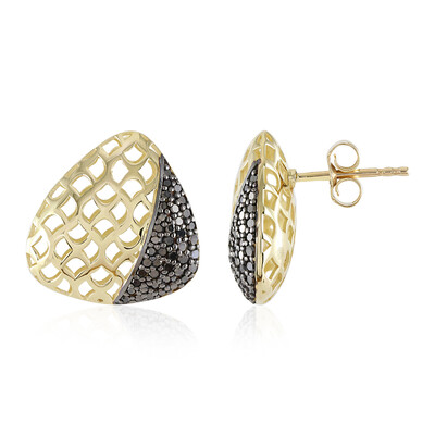 Schwarzer Diamant-Goldohrringe (Ornaments by de Melo)