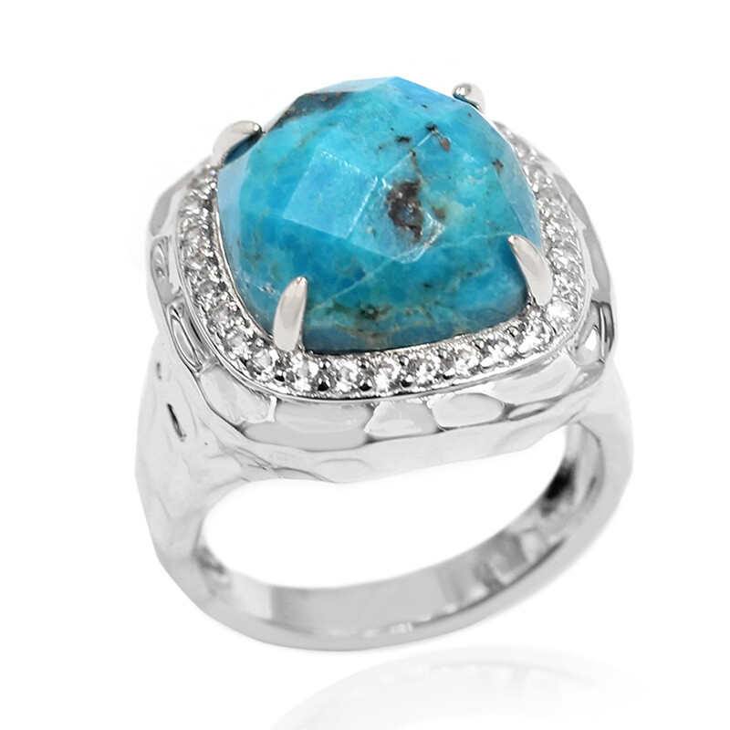 Vintage Ring-Set mit türkisfarbenem Zirkonia