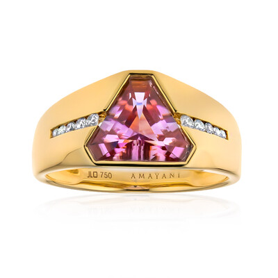 Pinkfarbener Diaspor-Goldring (AMAYANI)