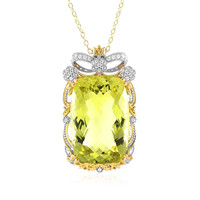 Ouro Verde-Quarz-Silberhalskette (Gems en Vogue)