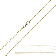 Silber-Criss-Cross-Kettenset - 9,763 g - 40, 50 und 60 cm - vergoldet