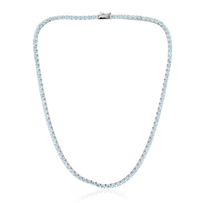 Himmelblauer Topas-Silbercollier