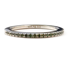 Grüner Diamant-Silberring