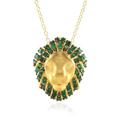 Sambia-Smaragd-Silberhalskette/-brosche (Gems en Vogue)