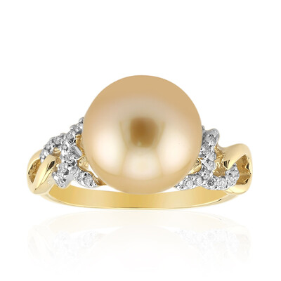 Goldene Kabira-Südseeperlen-Goldring (TPC)