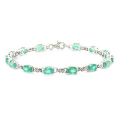 Sambia-Smaragd-Silberarmband